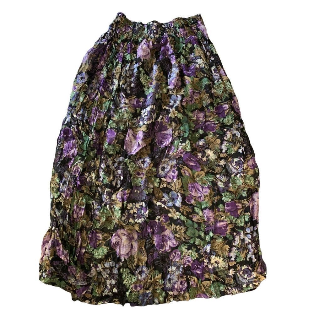 Vintage Olive Clothing Co skirt made in USA long floral women's size 1